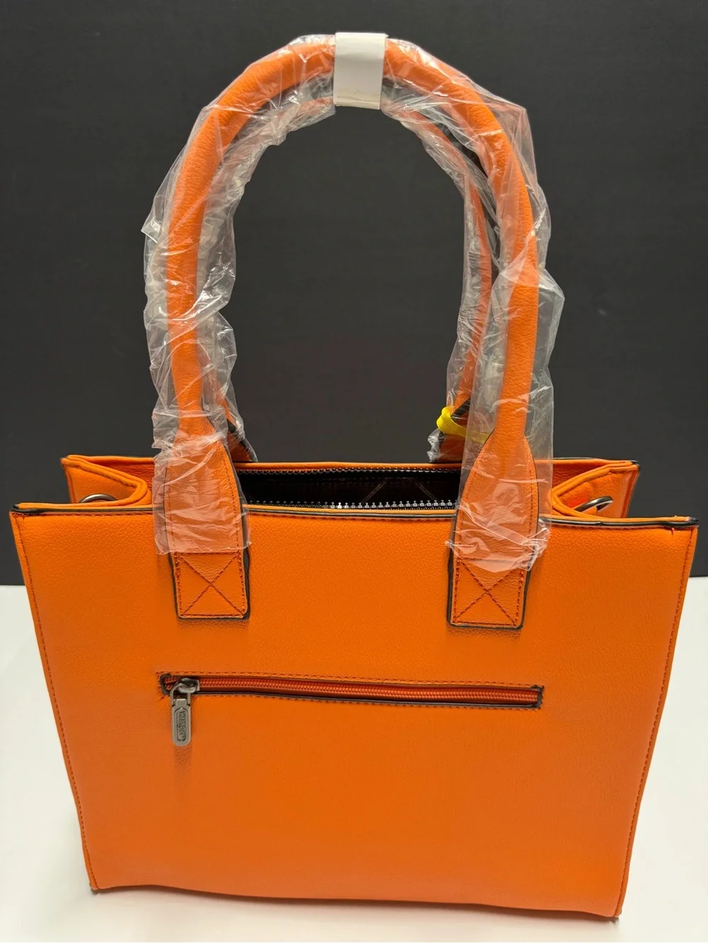 NEW. Wrangler Orange Leather Carry-all Tote Crossbody Bag